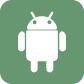 Android robot mascotte in wit op groene achtergrond, symbool voor mobiele app en technologie.