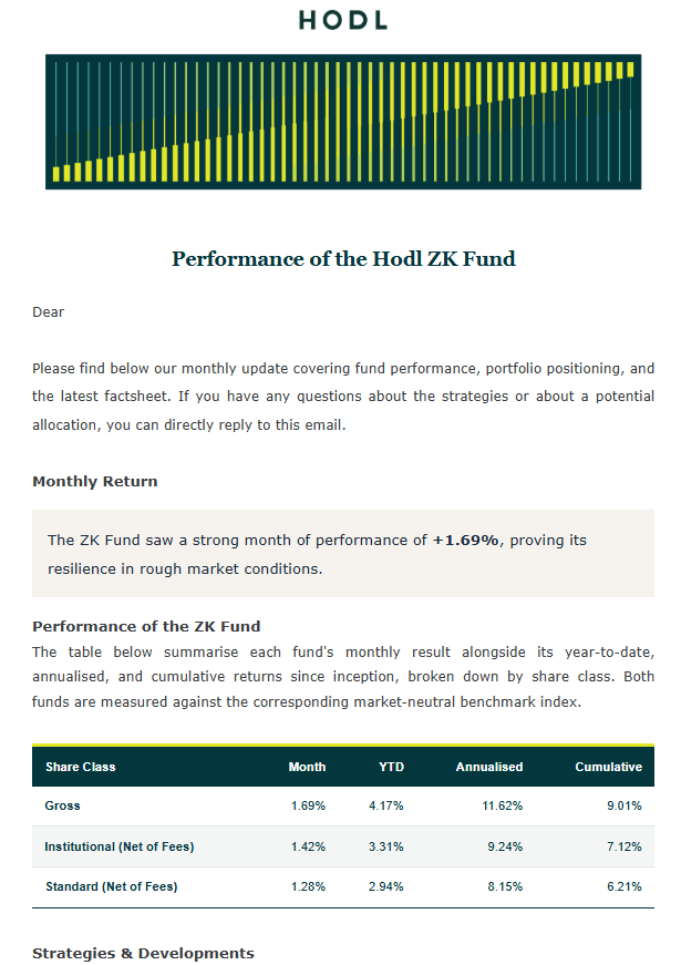 Preview of the hodl fund results newsletter
