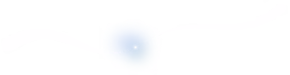 Glowing white curved line crossing a radiant blue circle with a bright center on a black background.