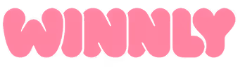 Pink stylized text spelling 'WINNLY' with rounded, playful letters.