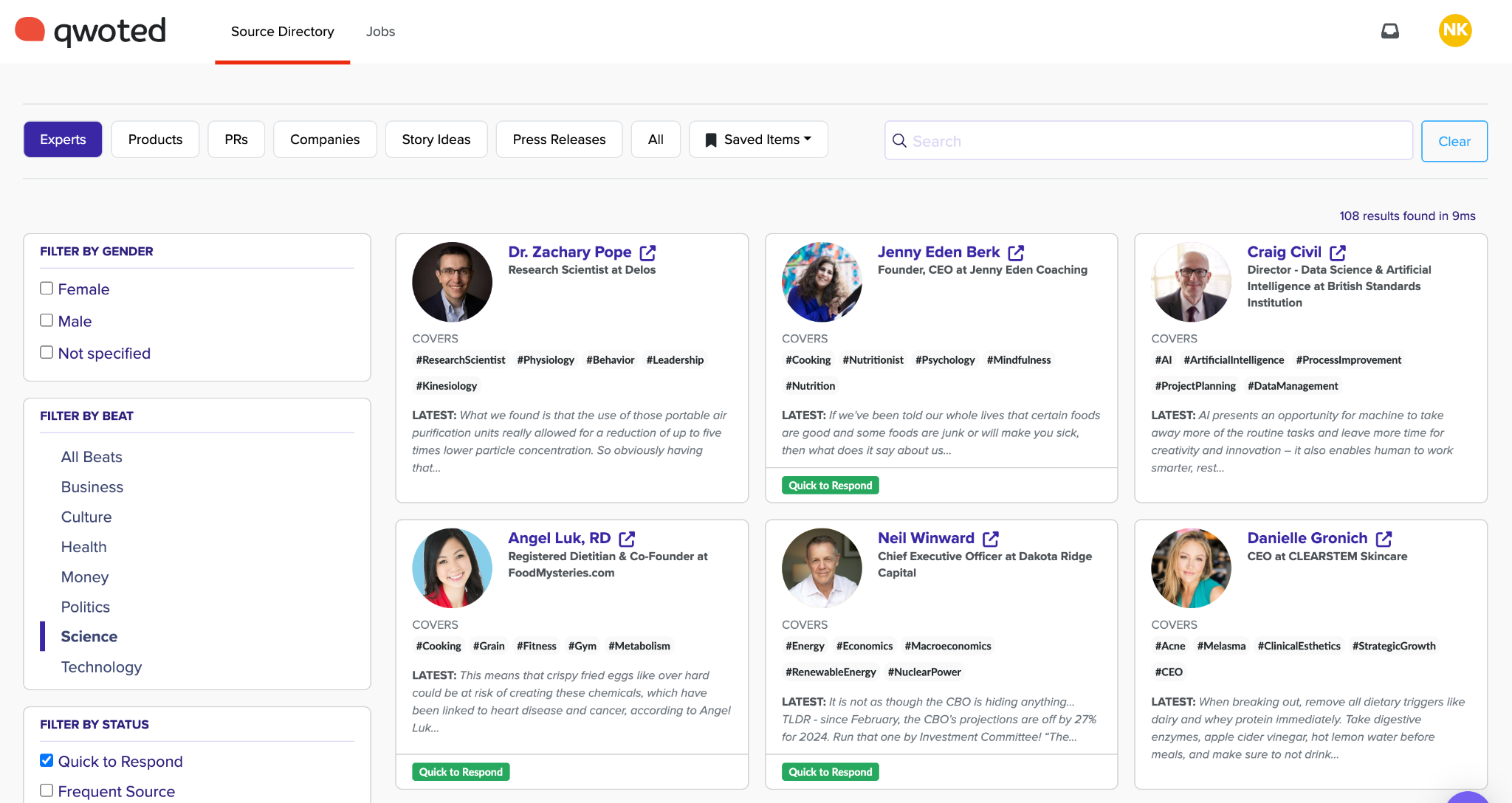 Qwoted Digital PR tool