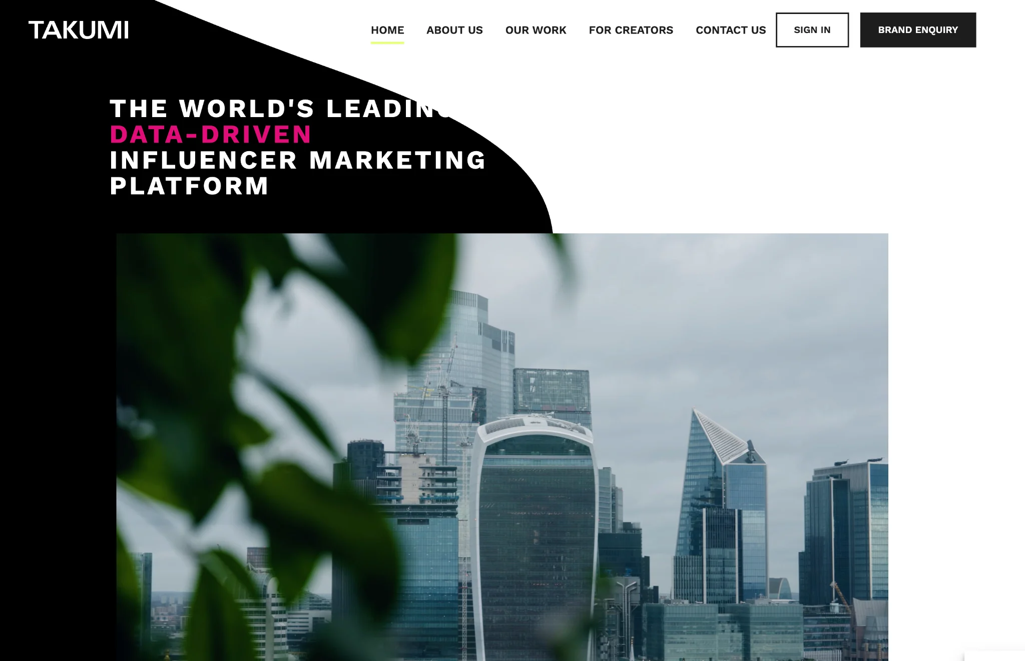 Takumi landing page