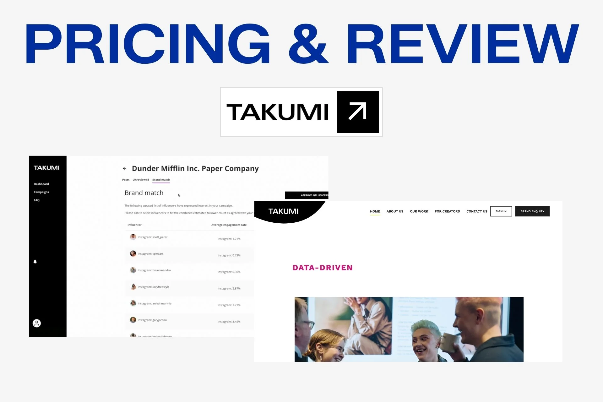 Takumi Pricing and Review