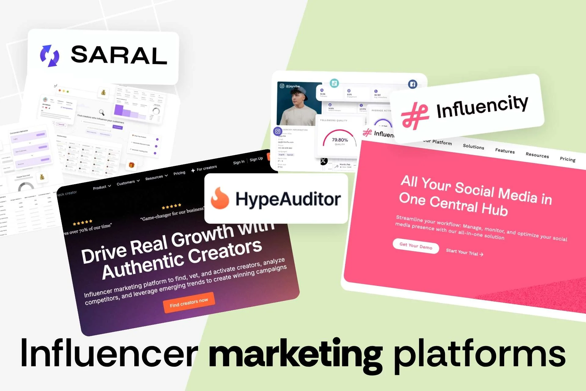 SARAL vs HypeAuditor vs Influencity: Pricing, Features, and Platform Comparison