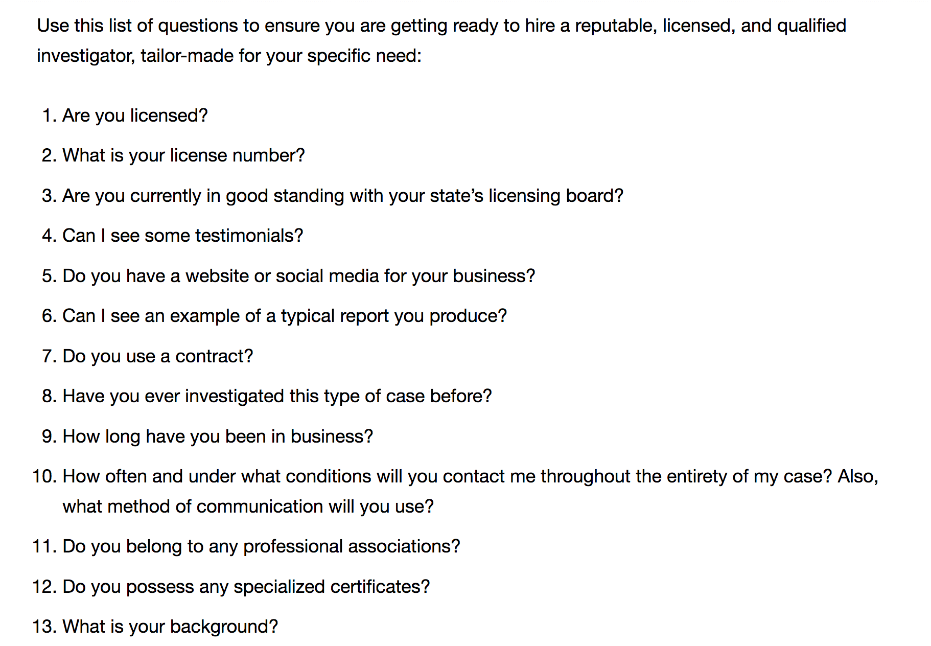 Tips for hiring Private Investigators