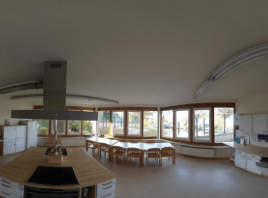 360-Grad-Innenaufnahme eines Raumes zur virtuellen Bestandsdokumentation