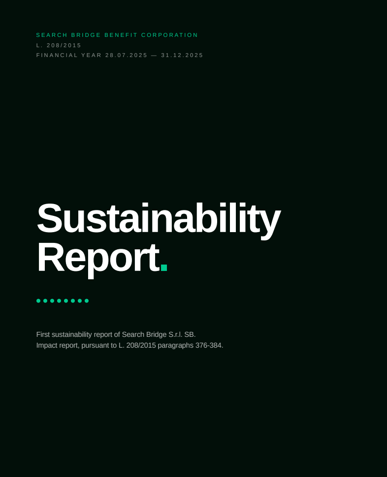 Cover of the Search Bridge Sustainability Report 2025