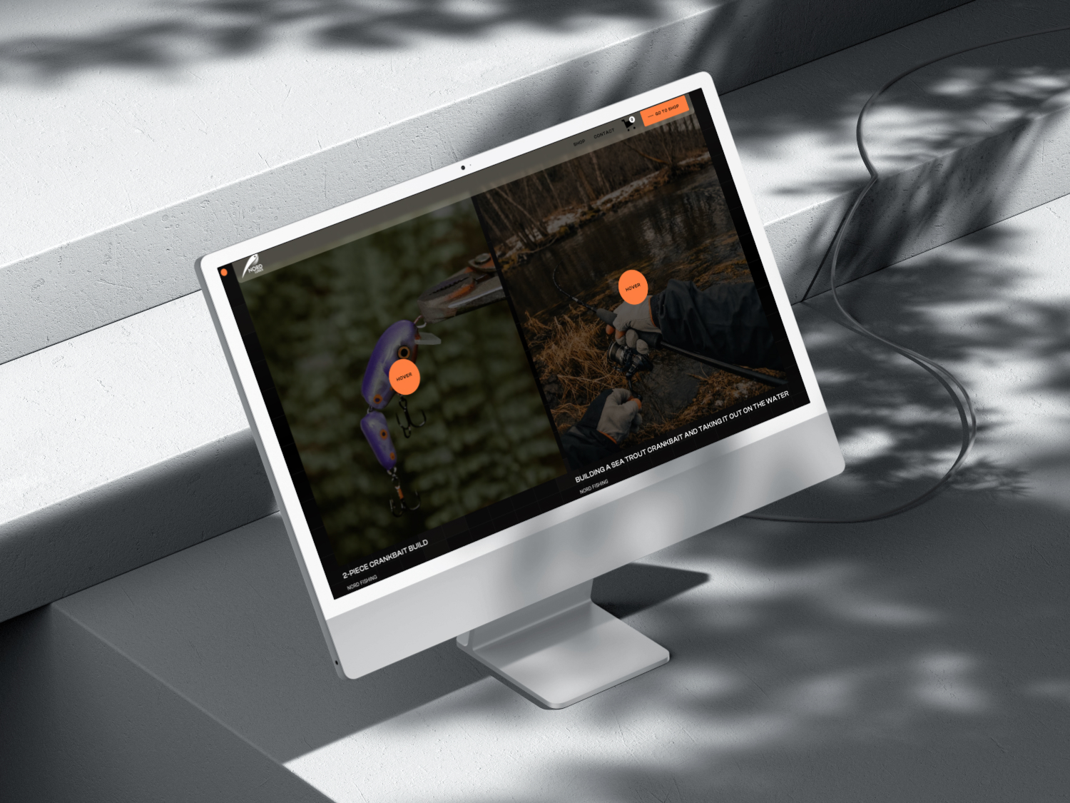 Nordlures website homepage design with bold typography and dark color palette