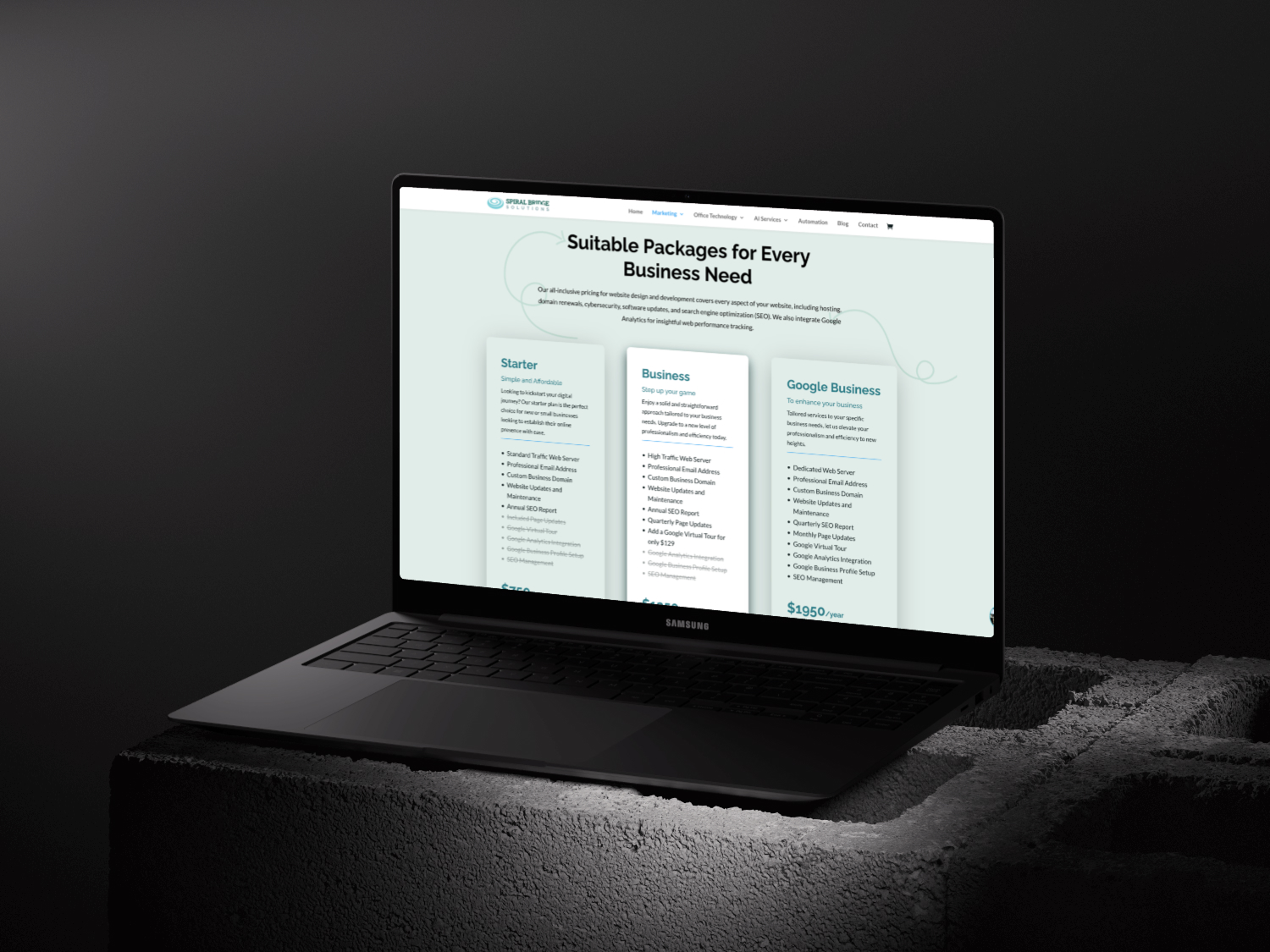 Spiral Bridge solutions services section