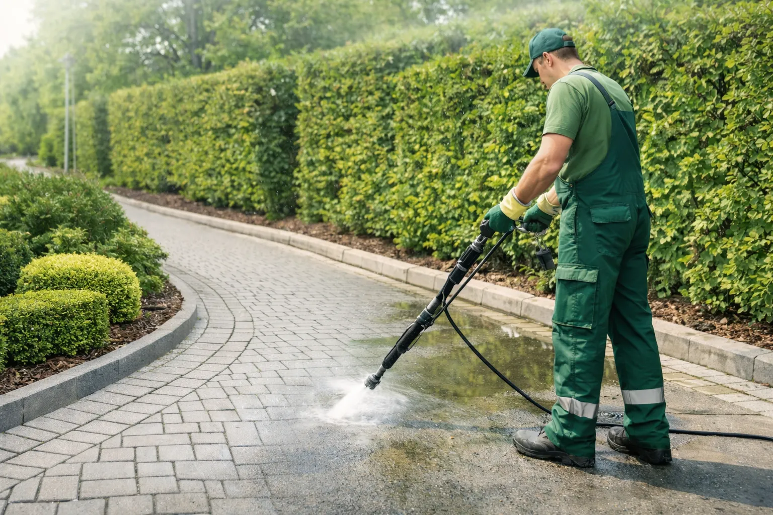 Gepflegte Außenanlage mit Rasen und Wegen – Bodemer Garten- und Landschaftsbau Emden