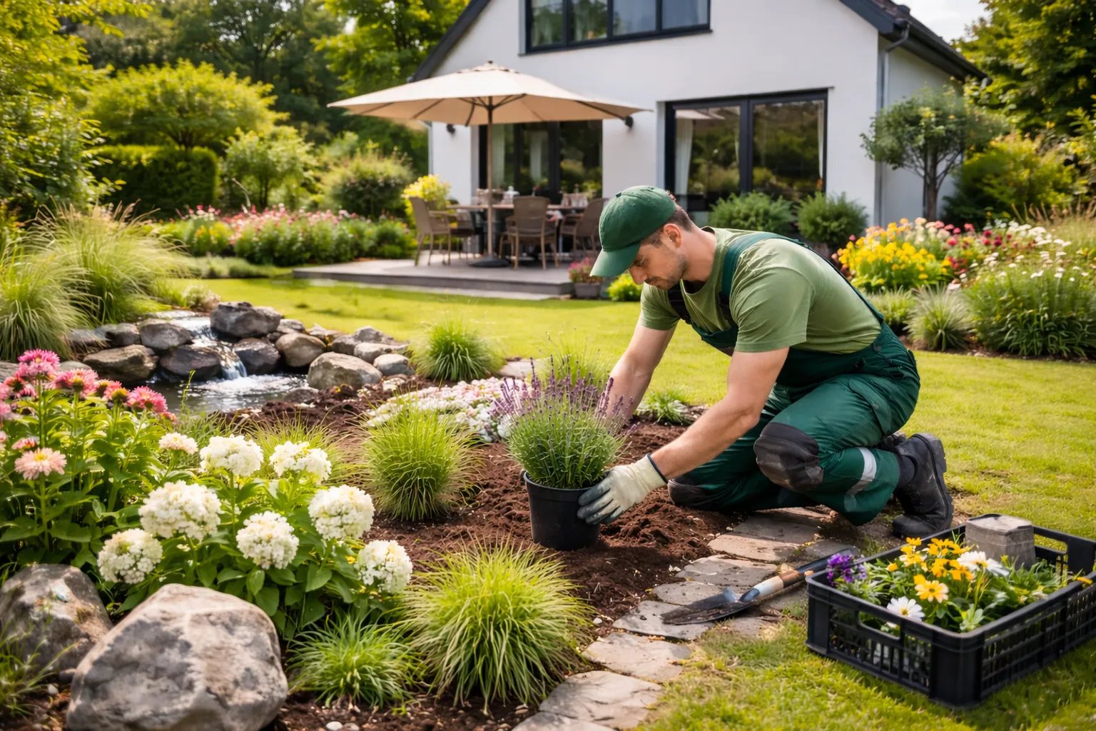 Gartengestaltung durch Bodemer – gepflegter Garten mit Bepflanzung