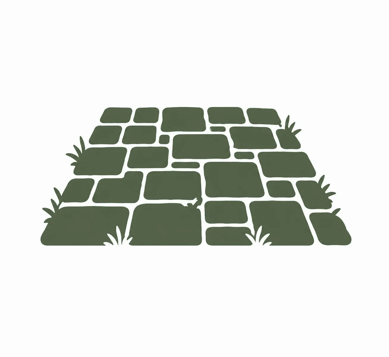 Icon: gepflasterte Fläche mit Unkraut