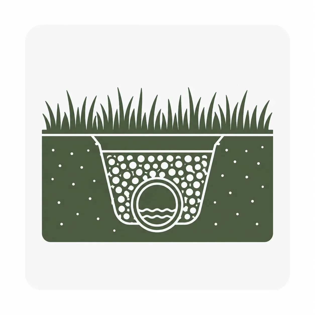 Icon: Drainageschicht unter Rasen