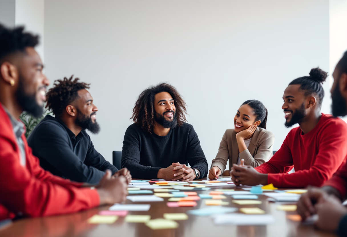 image of brainstorm session with sticky notes (for a b2b saas)