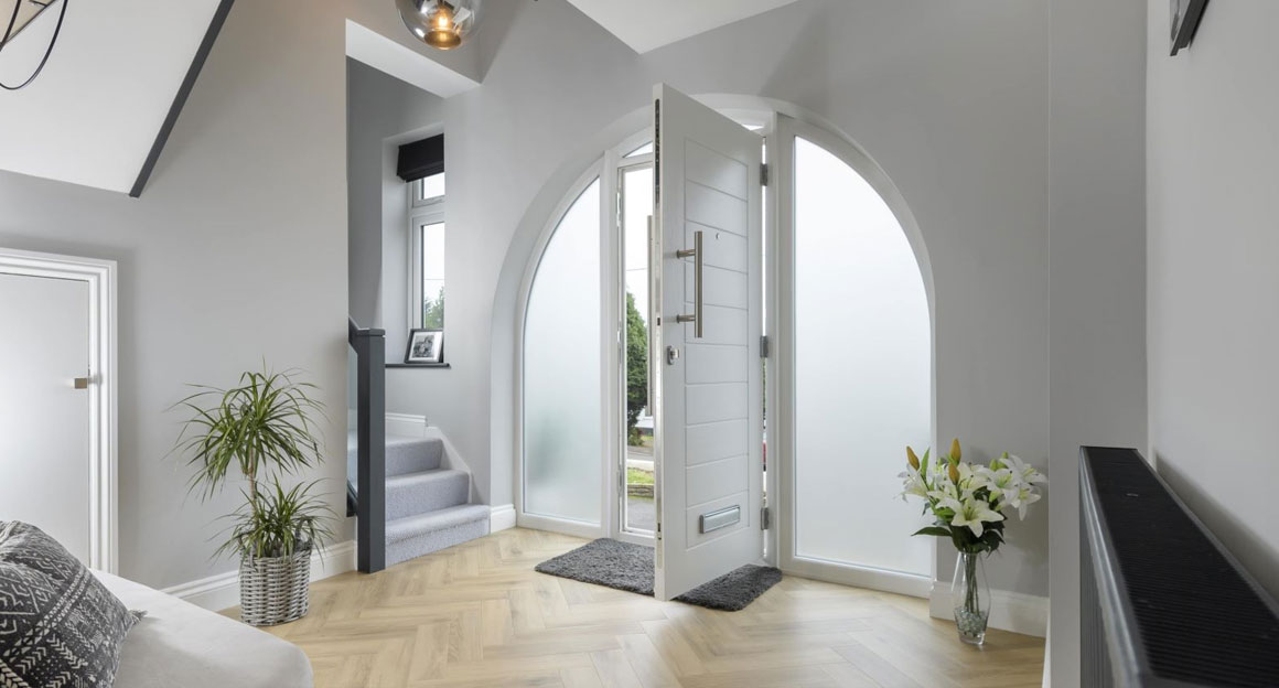 white composite front door installed in Leicestershire