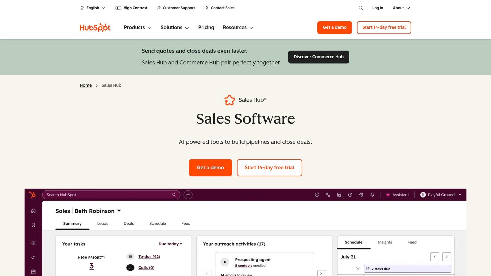 HubSpot Sales Hub (Prospecting Workspace + AI Prospecting Agent)