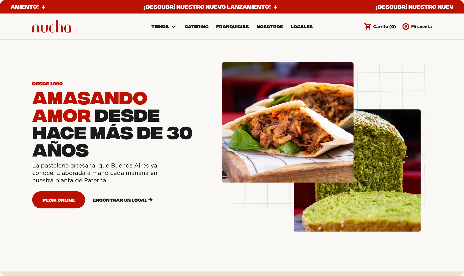 Nucha website home page