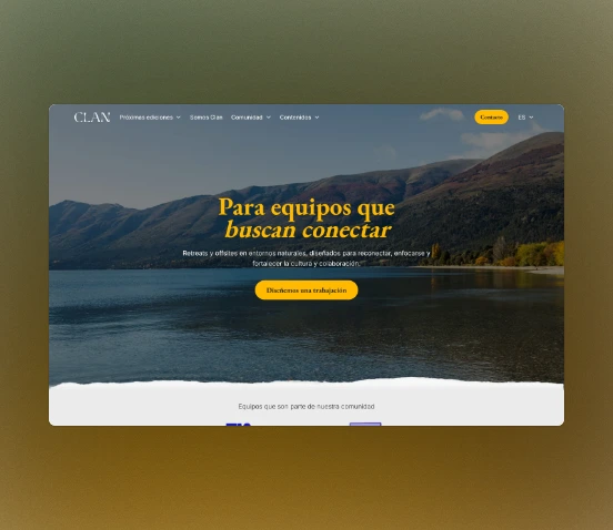 Pantalla de la página Equipos de Clan en desktop