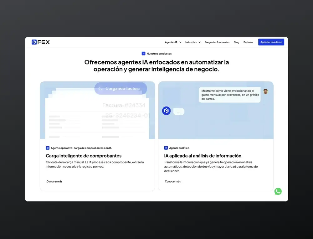 Animación de una sección de la home de FEX