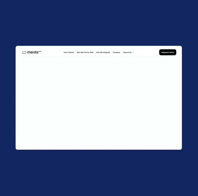 Loading animation of the Menta Tech website