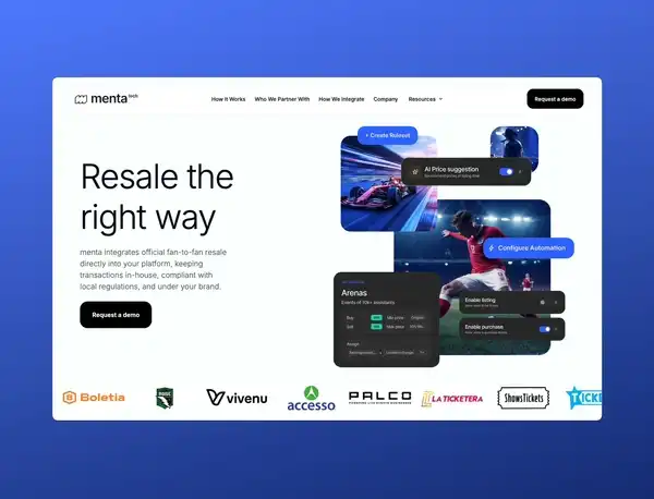 Animated walkthrough of the Menta Tech home page on desktop