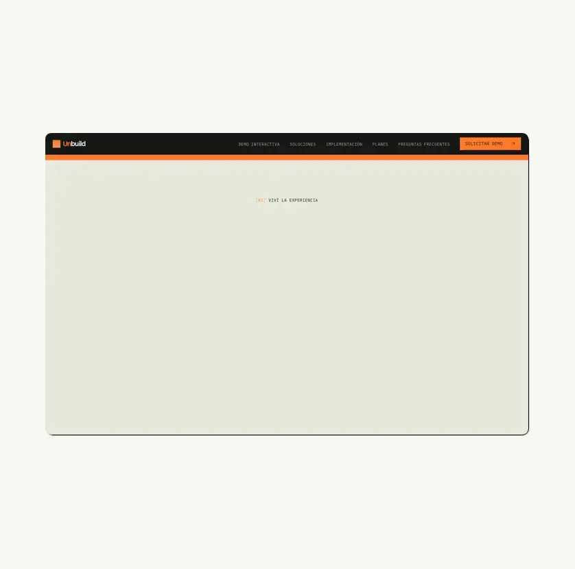 Animación de una sección de la home de Unbuild
