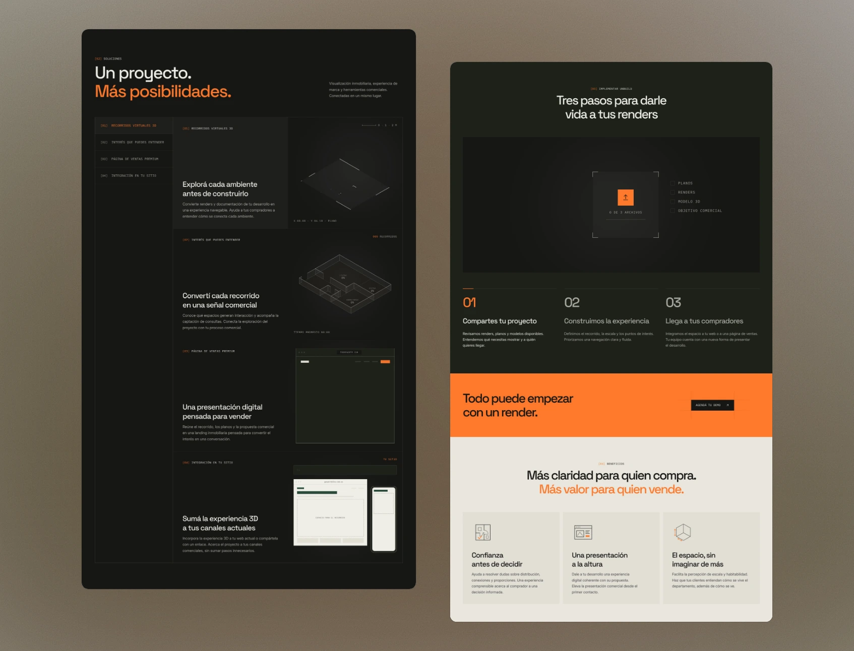 Tramos de la home de Unbuild en desktop