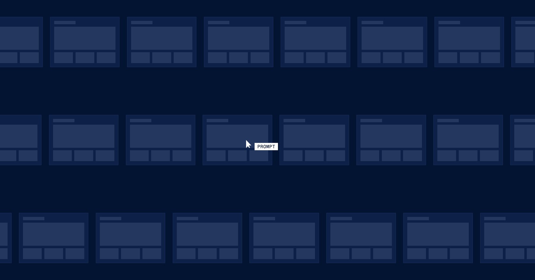 Filas de sitios web con la misma estructura de plantilla