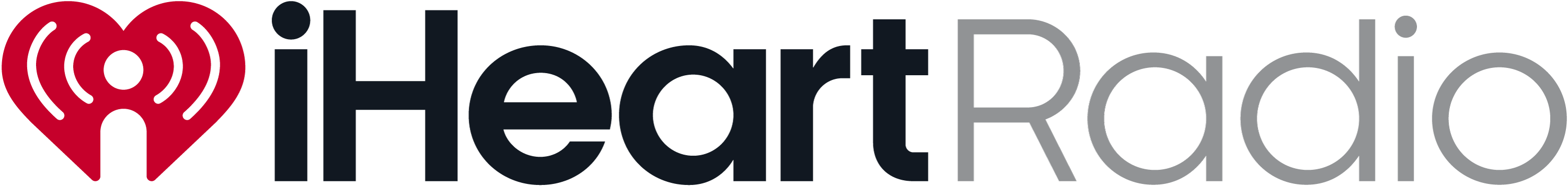 iHeartRadio logo with a red heart-shaped radio signal icon.