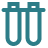 Icon of two laboratory test tubes side by side.