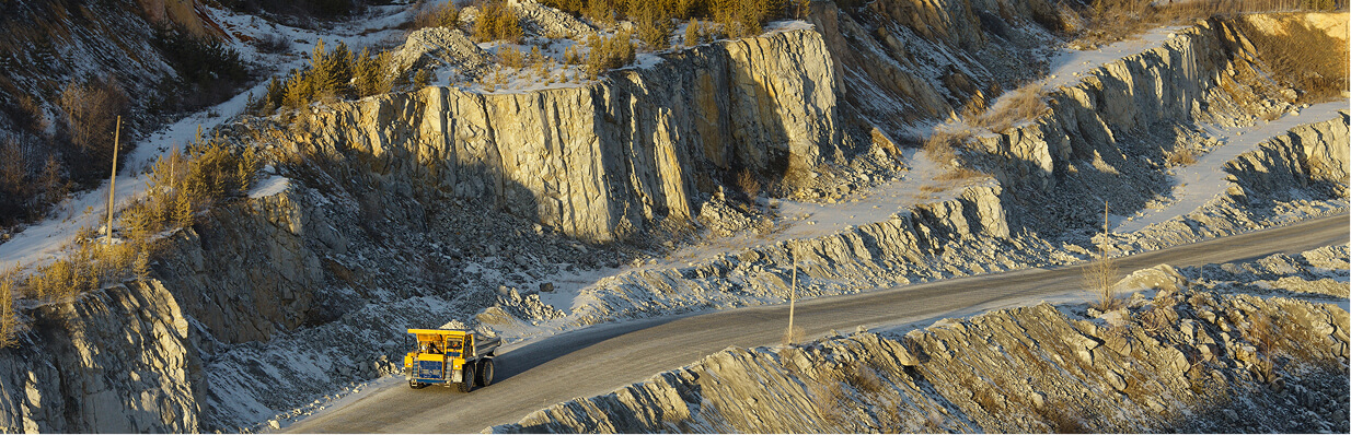 Aerial view of an open-pit mine