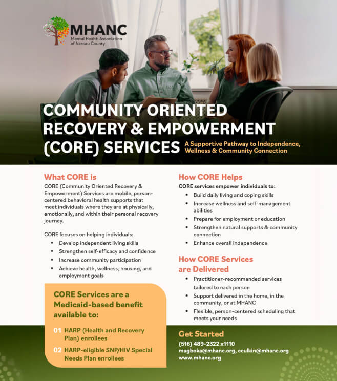 Community-oriented recovery and empowerment services poster