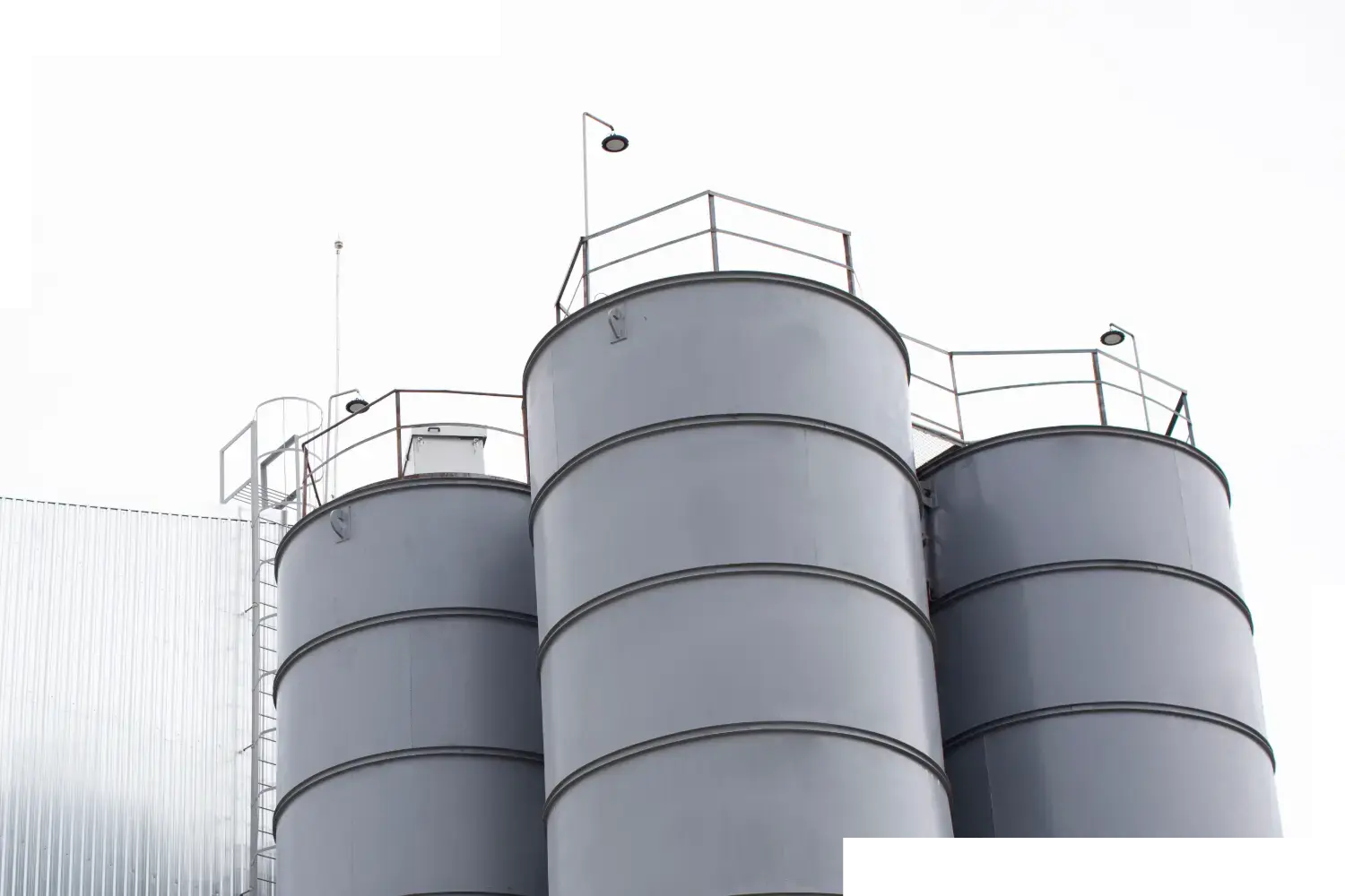 A gray terminal seen from below.