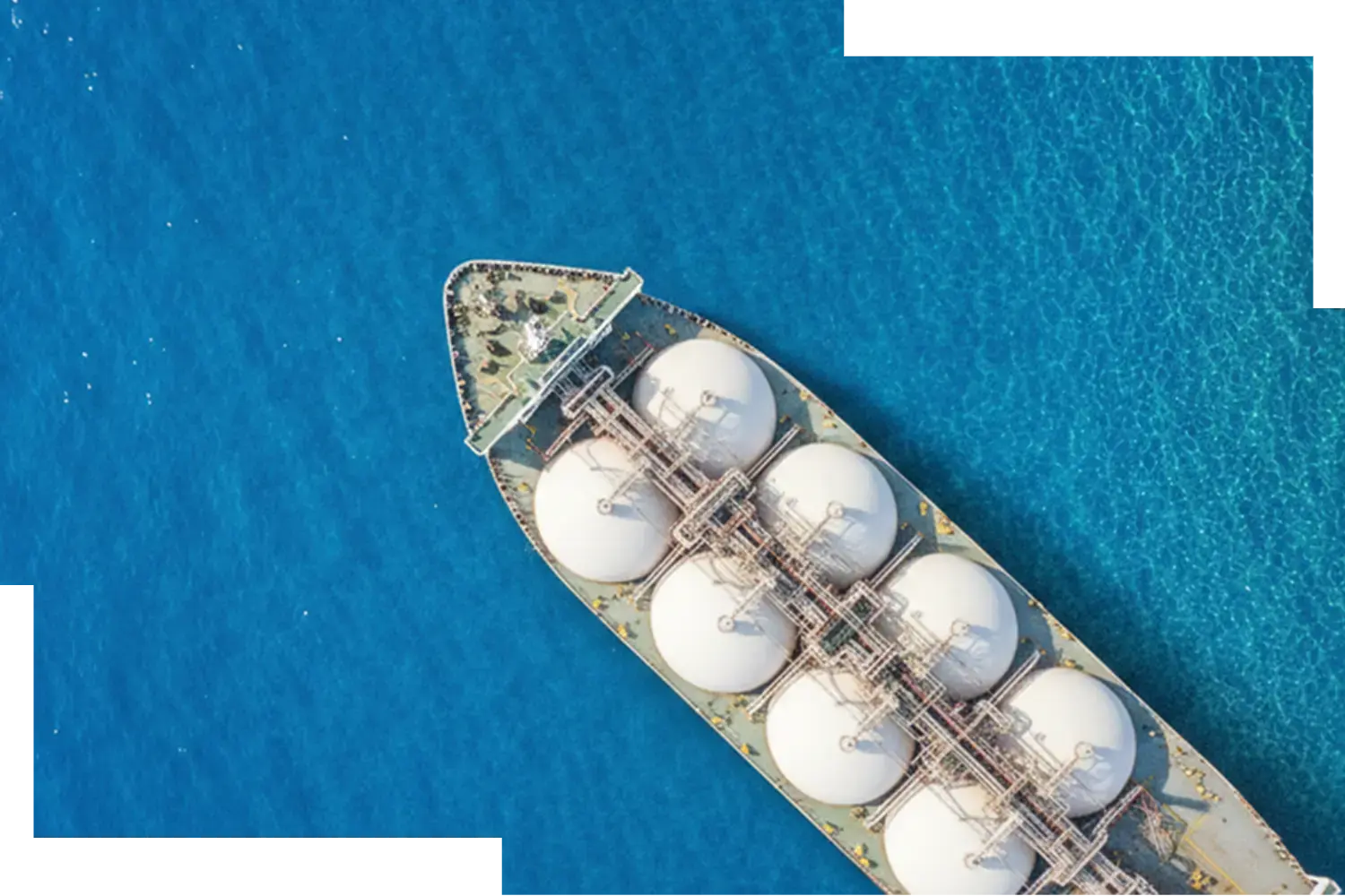 A fuel tanker view from the sky.