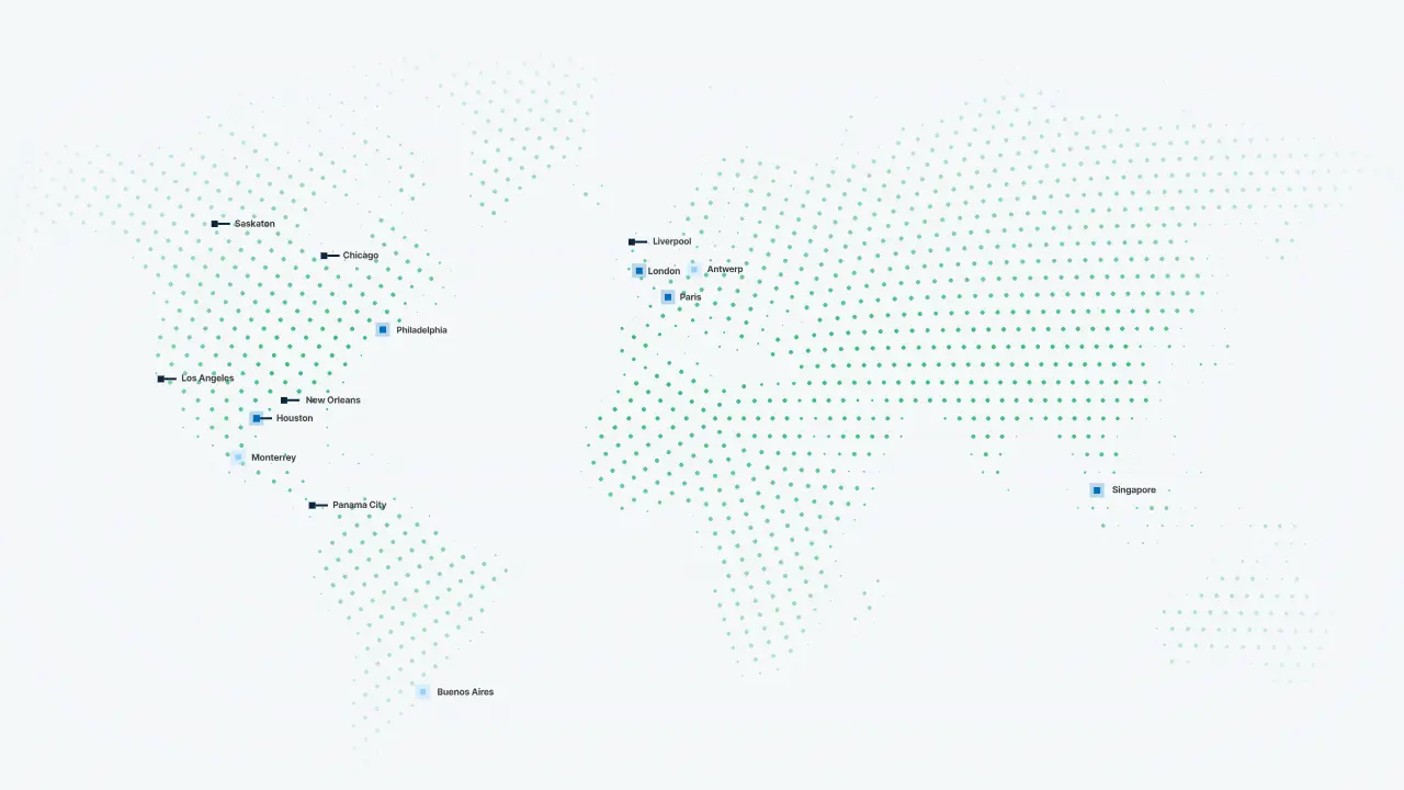 A map of every PerFuel terminals and offices.