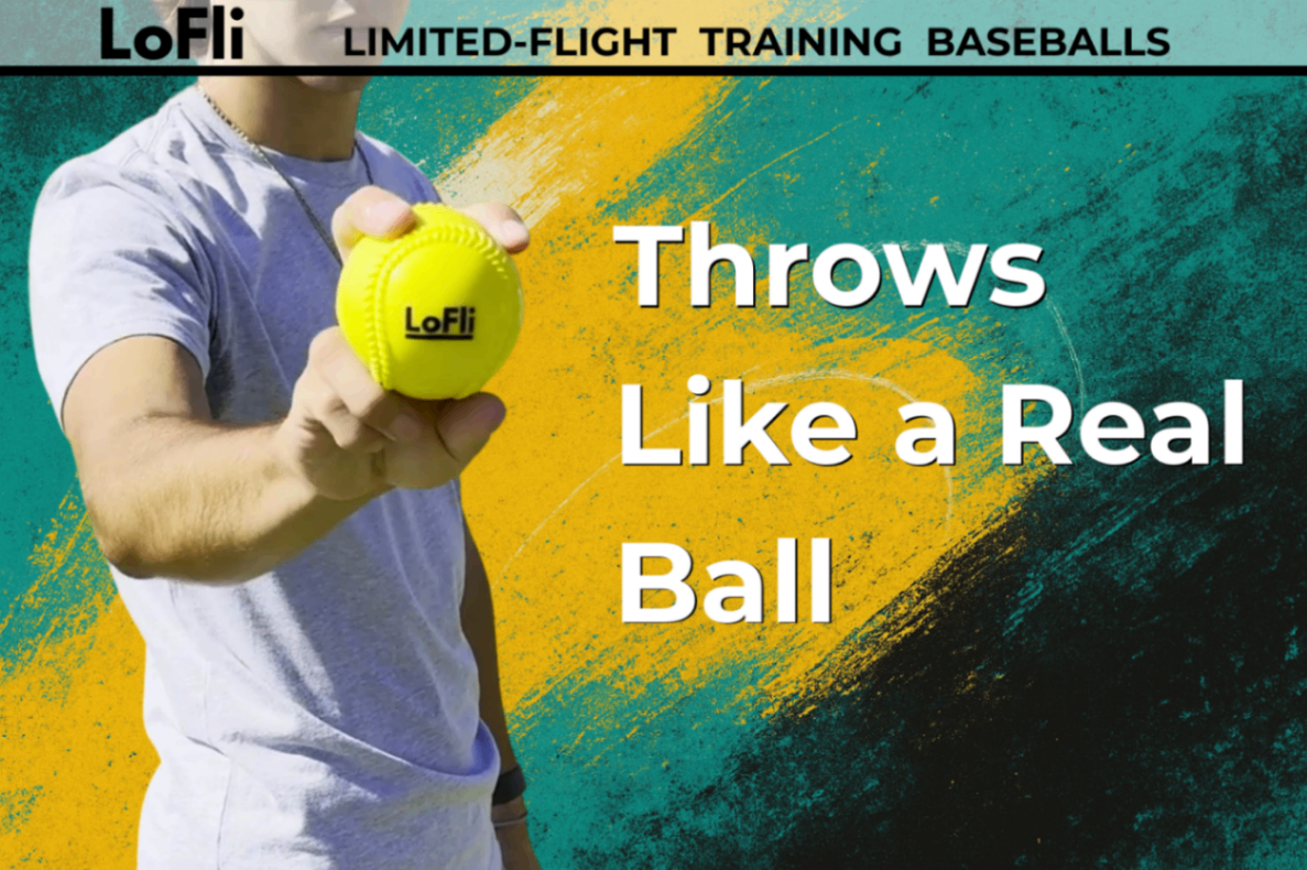 Hand gripping LoFli ball showing seams