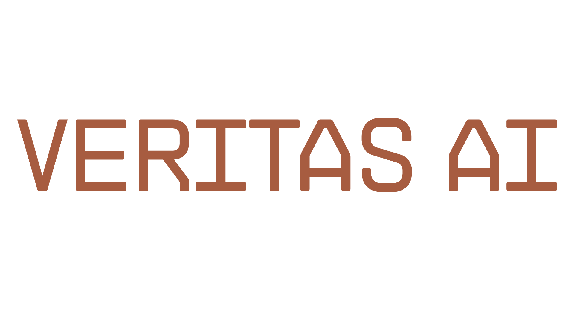 Wordmark of 'VERITAS AI' in a modern brown geometric font on a transparent background.