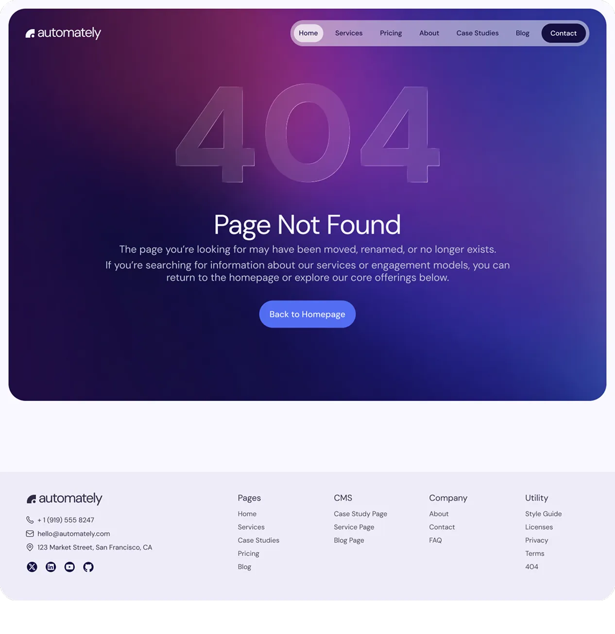 404 page screenshot