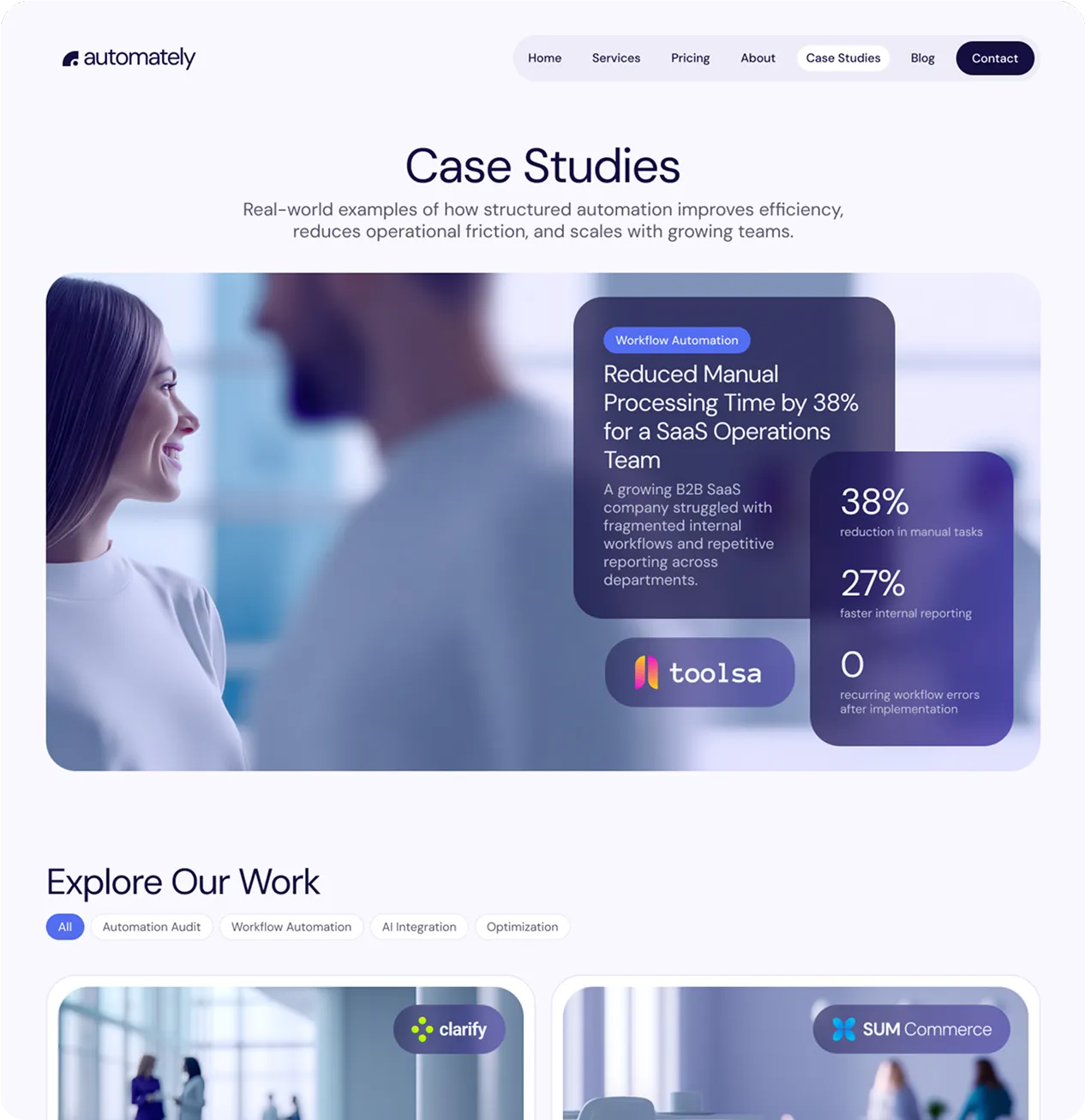 Case studies page screenshot