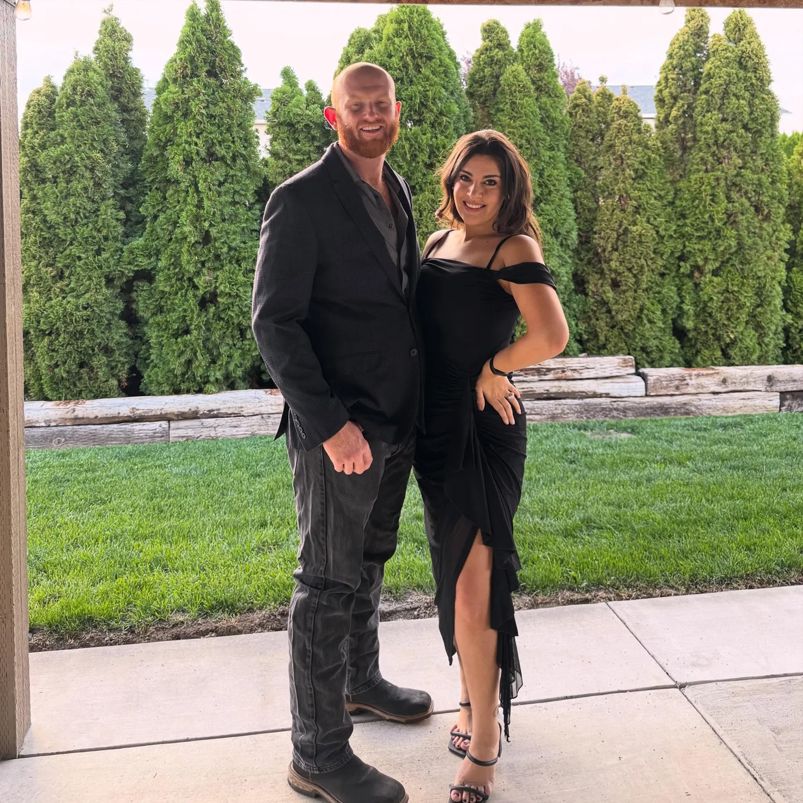 Farren and Andrew Lange, co-owners of A/F Business Solutions in Yakima, dressed up for an evening event