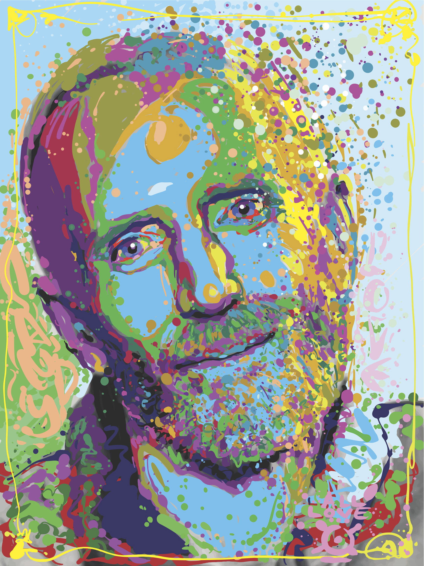 A Painting of Sandy Bodecker created by Mark Smith.