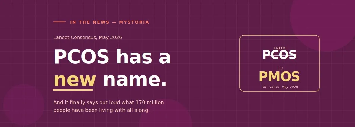 myStoria in the news. PCOS has a new name, and it finally says out loud what 170 million people have been living with all along. May 2026 Lancet concensus.