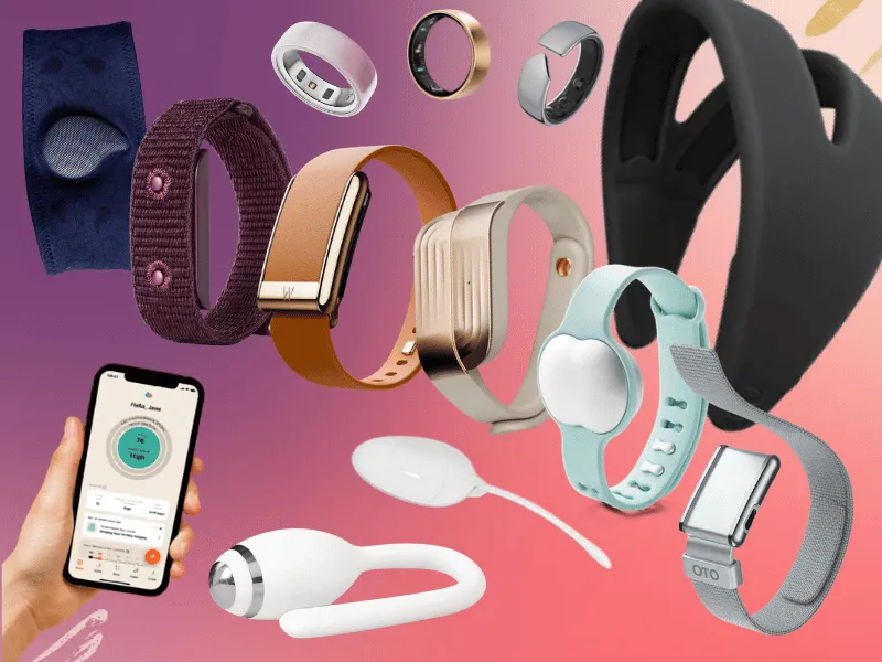 Composite image of 12 wearable fertility devices