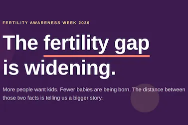 The fertility gap is widening. Fertility awareness week 2026. More people want kids. Fewer babies are being born. The distance between those two facts is telling us a bigger story. 12.5 is Canada's lowest-ever fertility rate (StatCan, 2026).