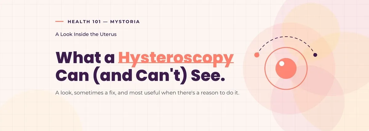 Health 101 myStoria : A look inside the uterus. What a hysteroscopy can (and can't) see. A look, sometimes a fix, and most useful when there's a reason to do it.