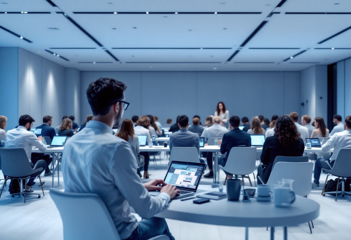 image of tech conference scene