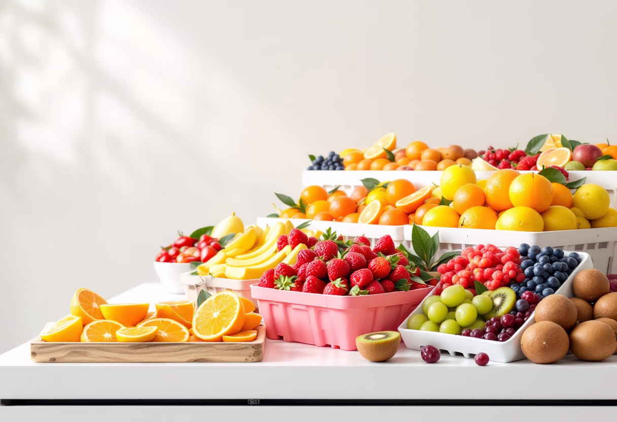 image of fresh fruit section for a grocery store