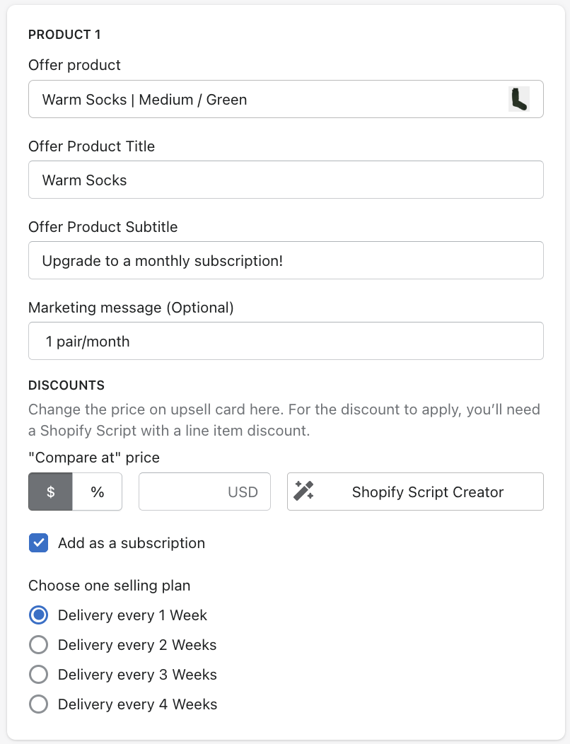 select a selling plan