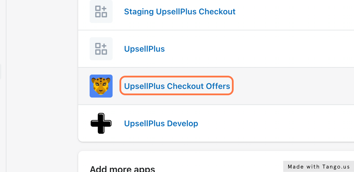 Click on UpsellPlus Checkout Offers