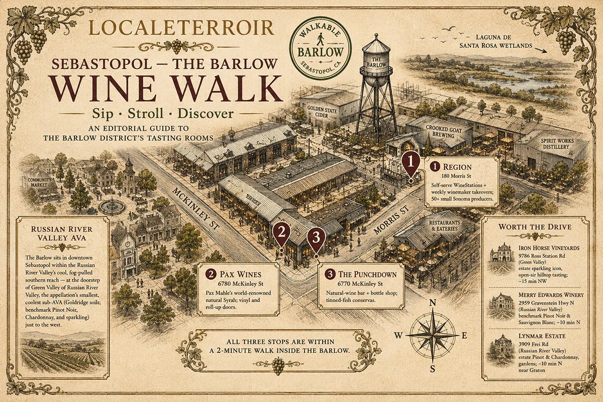 Sebastopol – The Barlow Wine Walk illustrated map